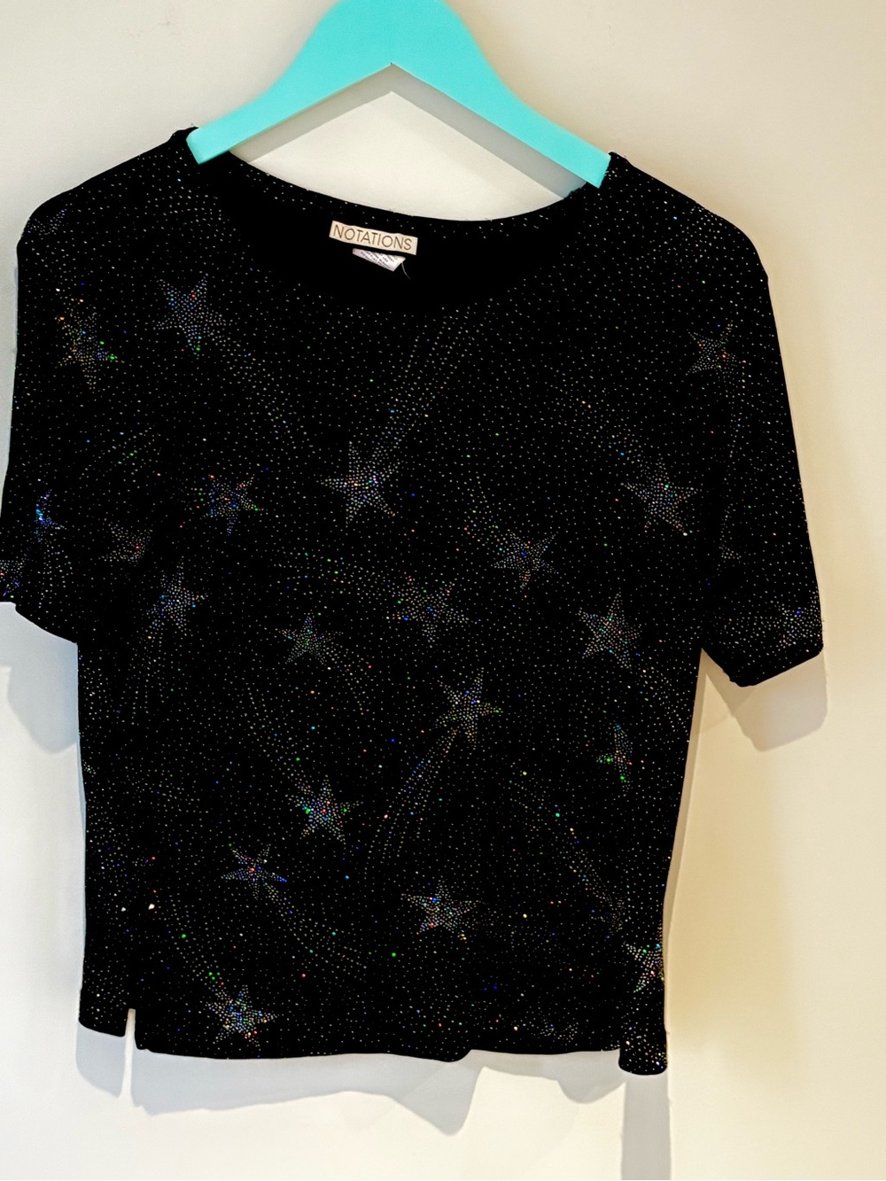 Vintage Glittery Acetate Blouse Celestial